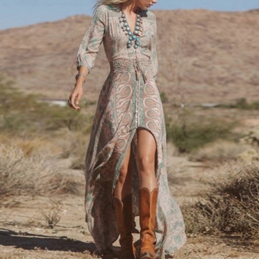 🌸 Floral Boho Button‑Up Dress — Reposh & Ready!